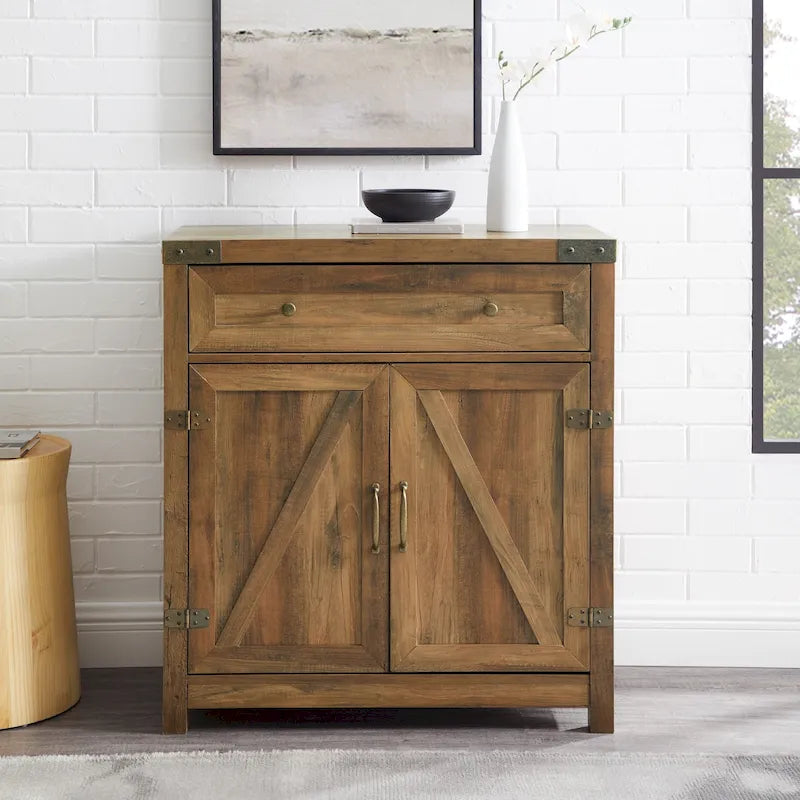 Meuble d'appoint rustique avec porte de grange