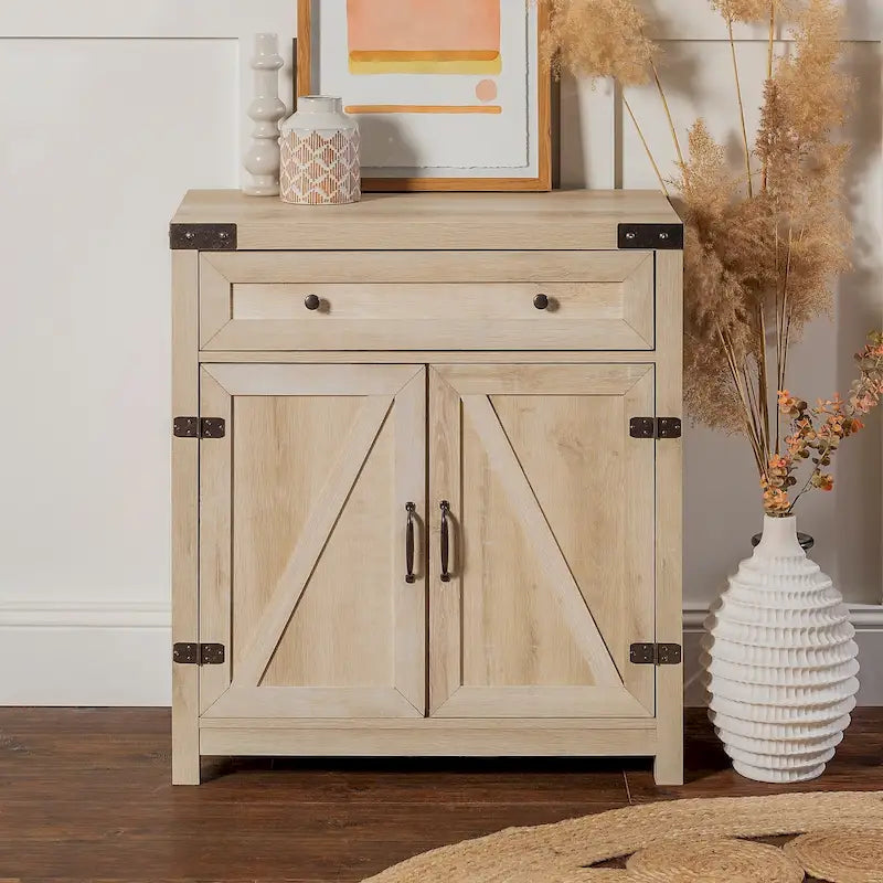 Meuble d'appoint rustique avec porte de grange