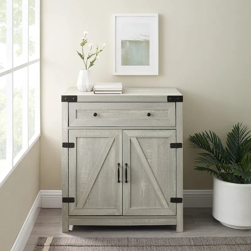 Meuble d'appoint rustique avec porte de grange