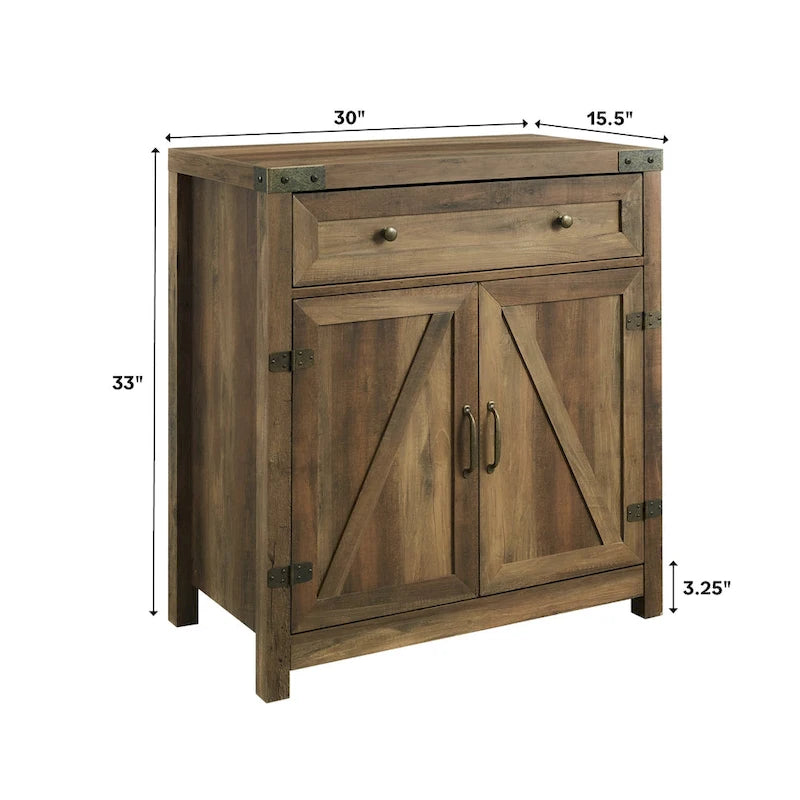 Meuble d'appoint rustique avec porte de grange