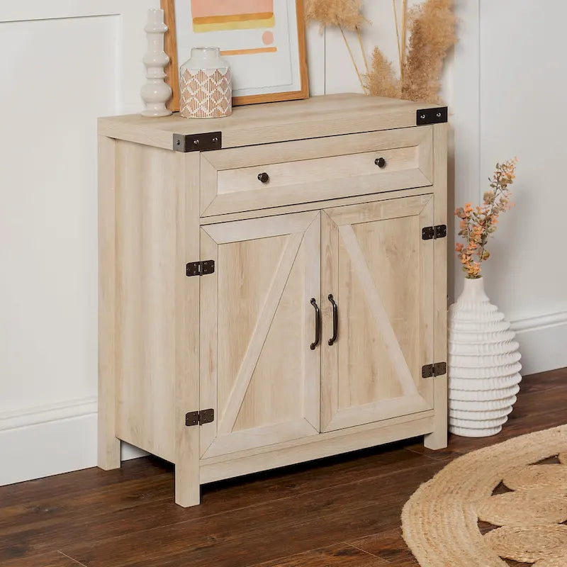 Meuble d'appoint rustique avec porte de grange