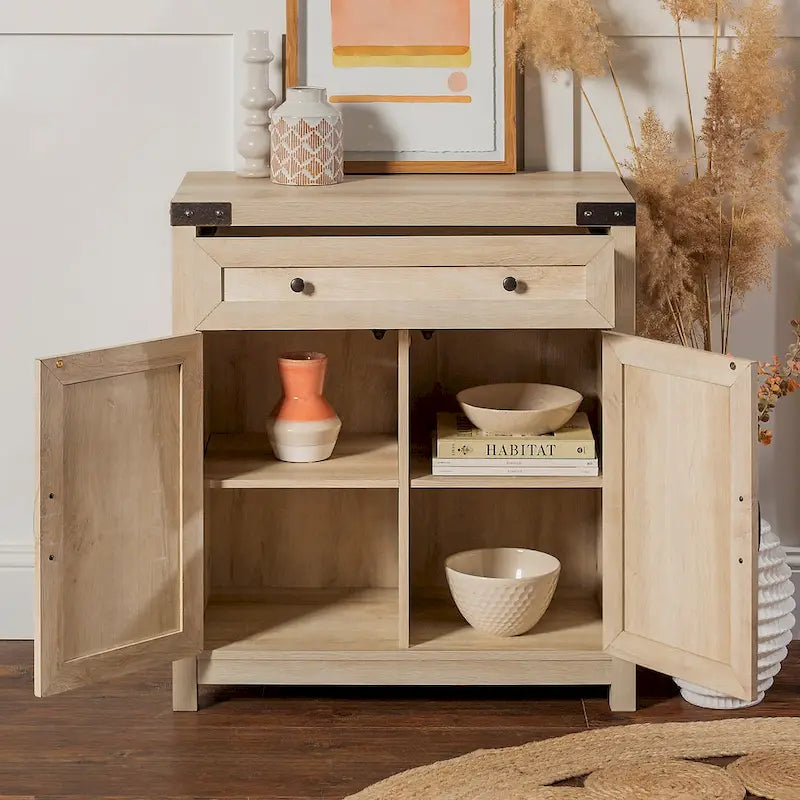 Meuble d'appoint rustique avec porte de grange