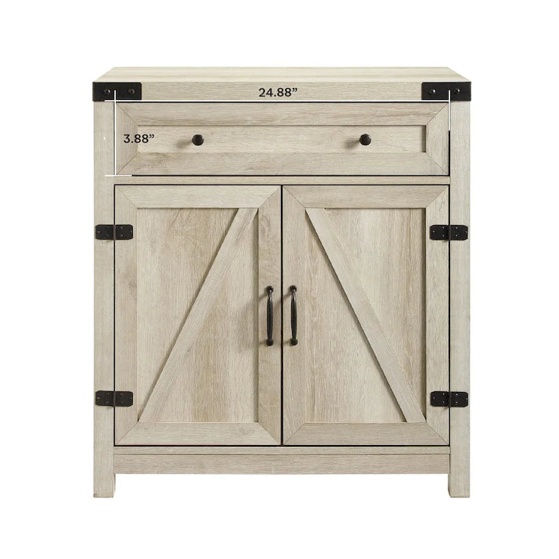 Meuble d'appoint rustique avec porte de grange