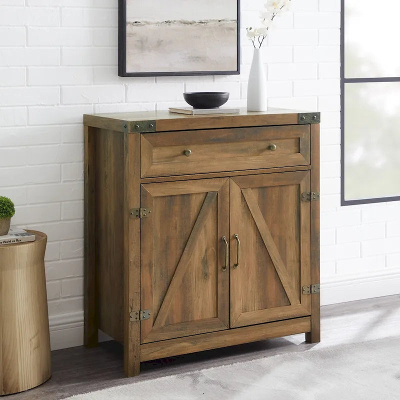 Meuble d'appoint rustique avec porte de grange