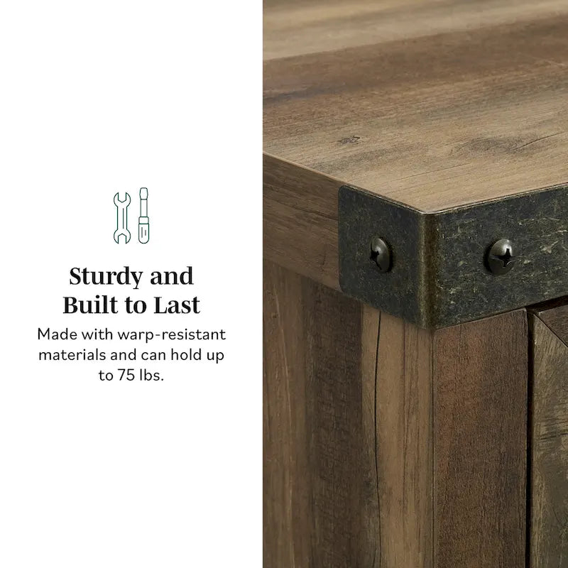 Meuble d'appoint rustique avec porte de grange