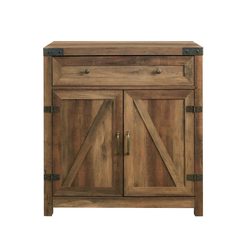 Meuble d'appoint rustique avec porte de grange