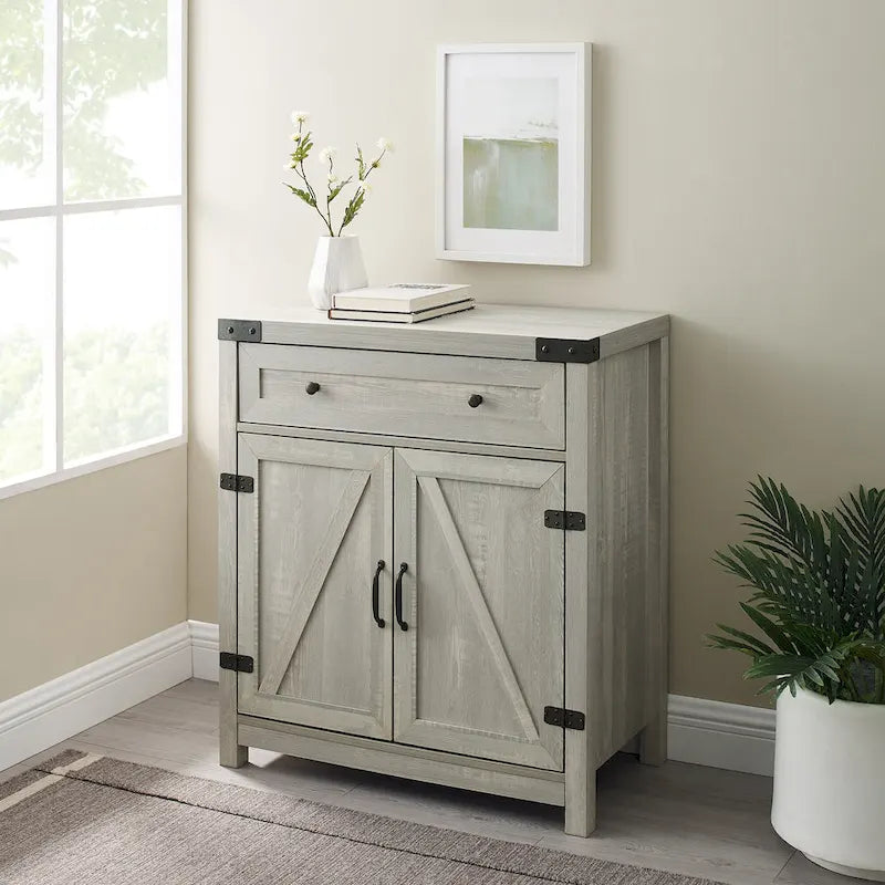 Meuble d'appoint rustique avec porte de grange