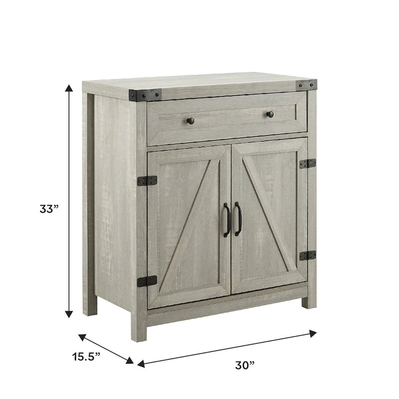 Meuble d'appoint rustique avec porte de grange