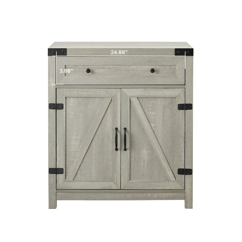 Meuble d'appoint rustique avec porte de grange