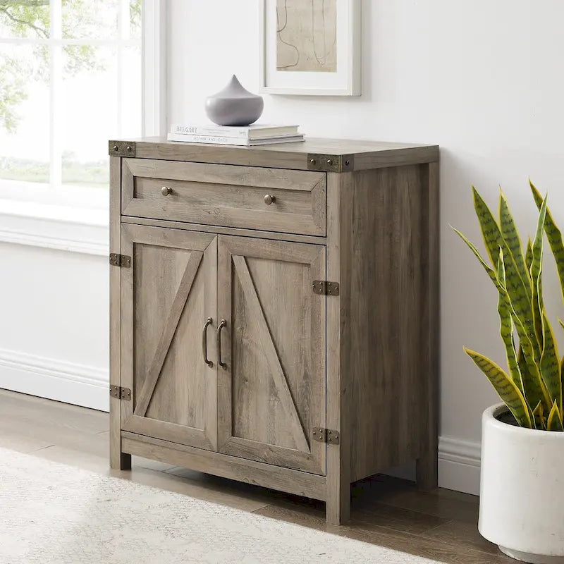 Meuble d'appoint rustique avec porte de grange