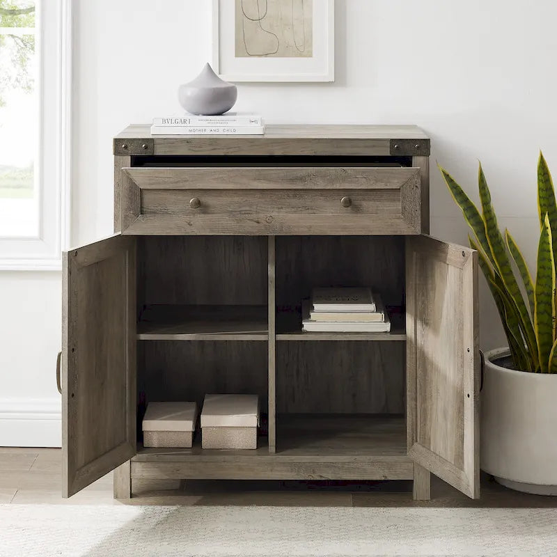 Meuble d'appoint rustique avec porte de grange