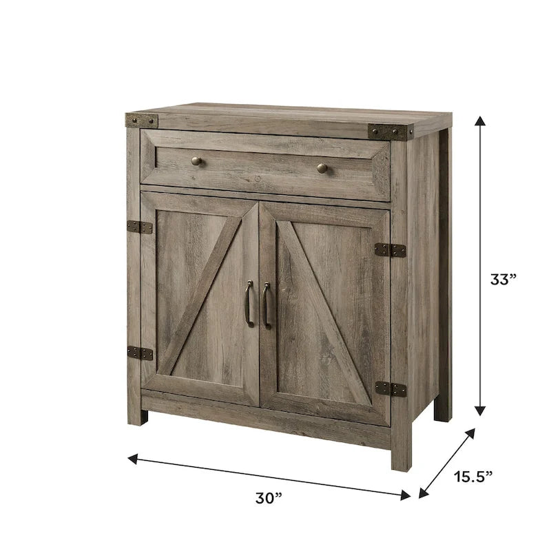 Meuble d'appoint rustique avec porte de grange