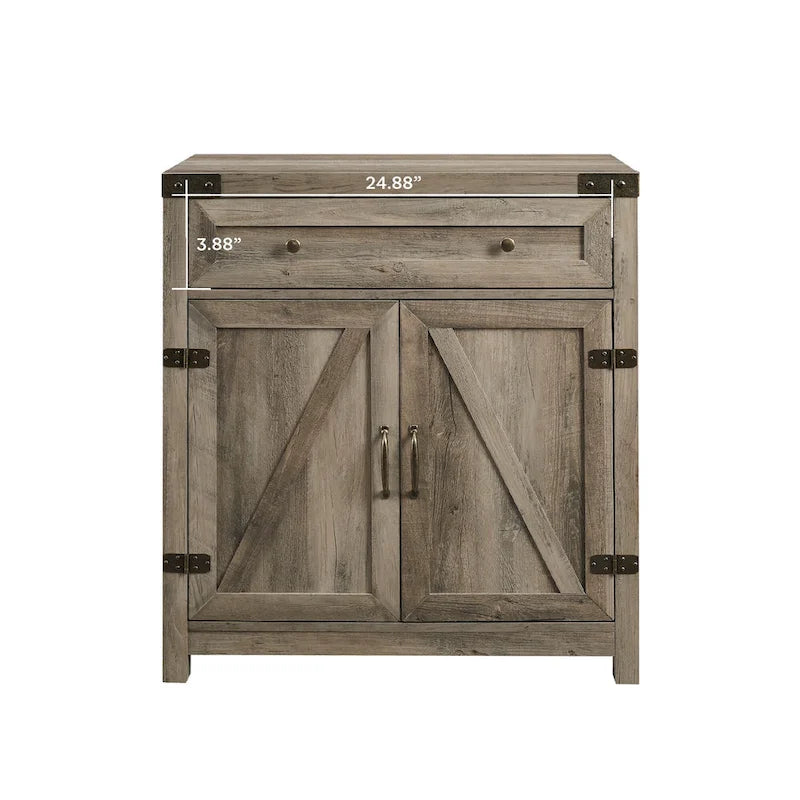 Meuble d'appoint rustique avec porte de grange