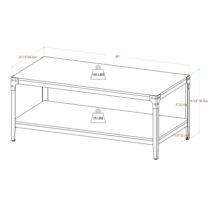 Table basse en fer cornière