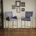 Tabouret de comptoir moderne en velours rembourré avec cadre en métal