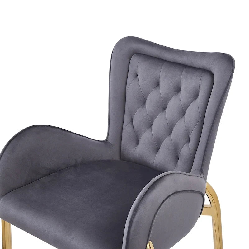 Tabouret de comptoir moderne en velours rembourré avec cadre en métal
