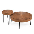 Table basse ronde de style rustique