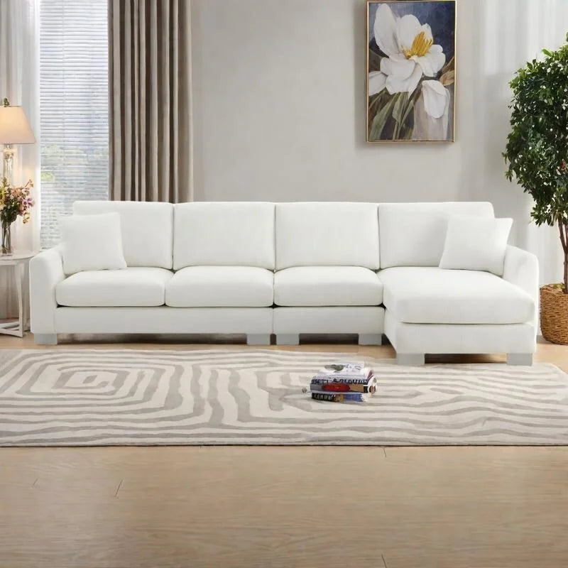 Canapé d'angle en chenille avec méridienne
