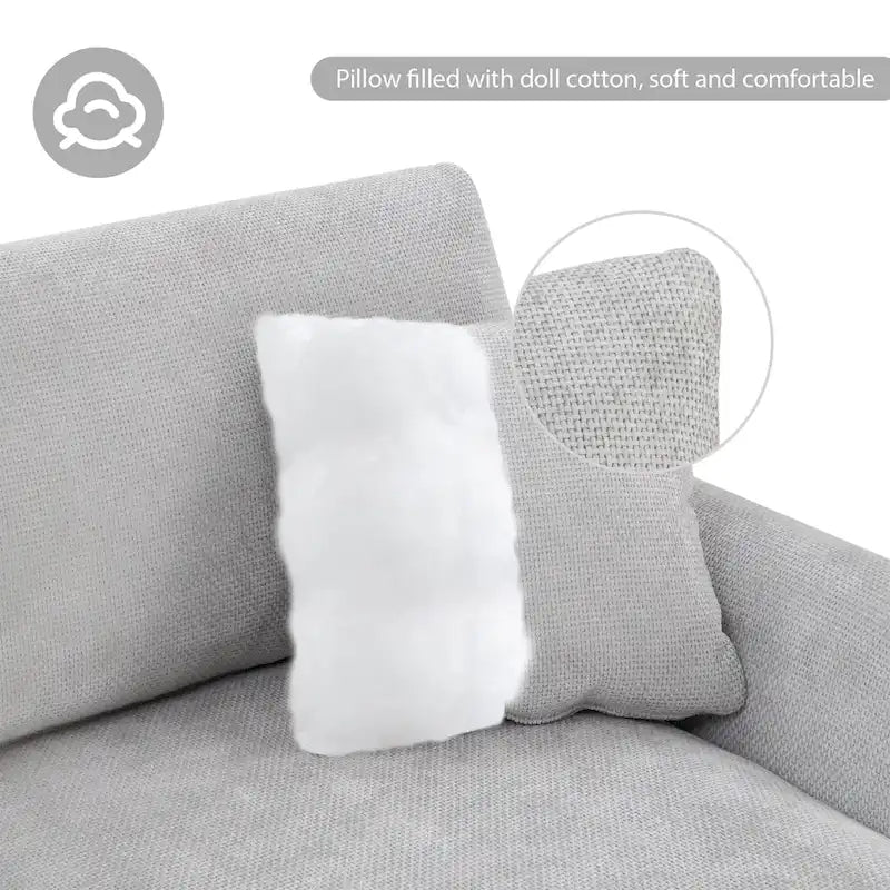 Canapé d'angle en chenille avec méridienne