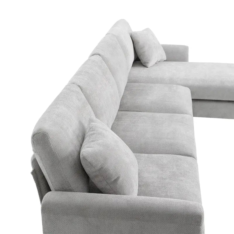 Canapé d'angle en chenille avec méridienne