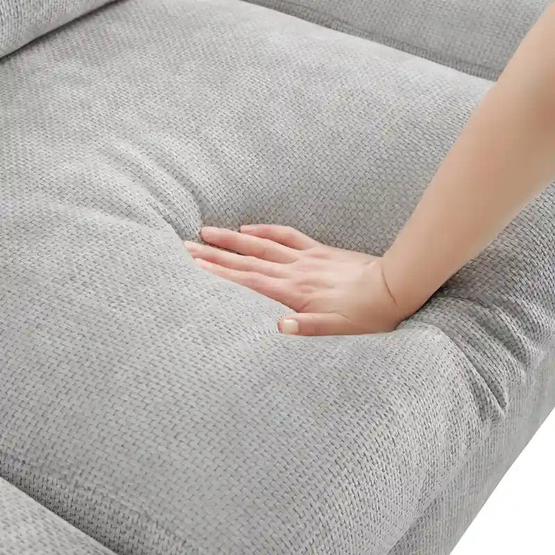 Canapé d'angle en chenille avec méridienne