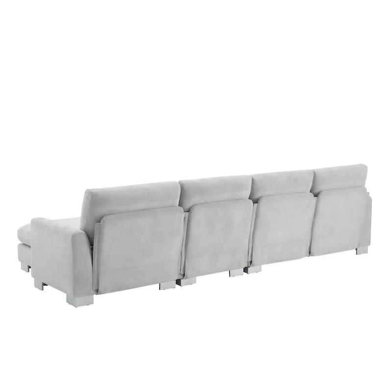 Canapé d'angle en chenille avec méridienne