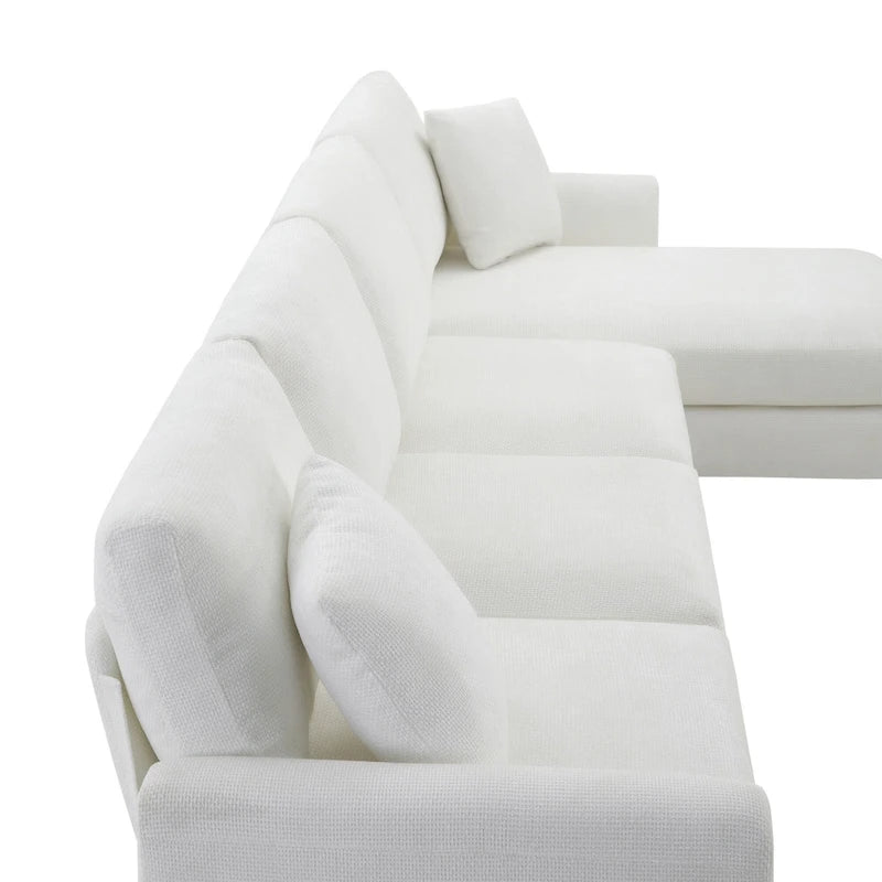 Canapé d'angle en chenille avec méridienne