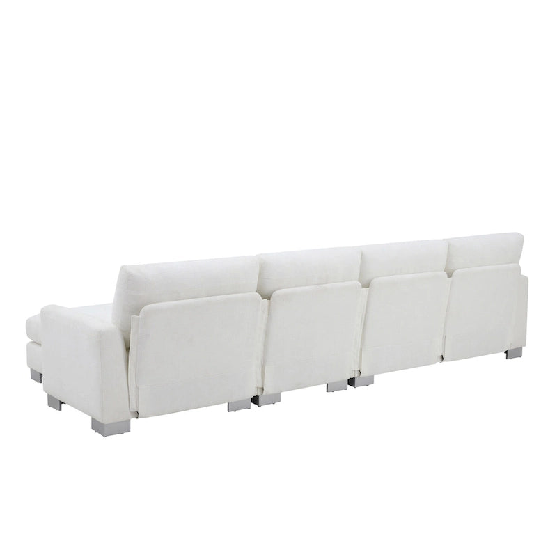 Canapé d'angle en chenille avec méridienne