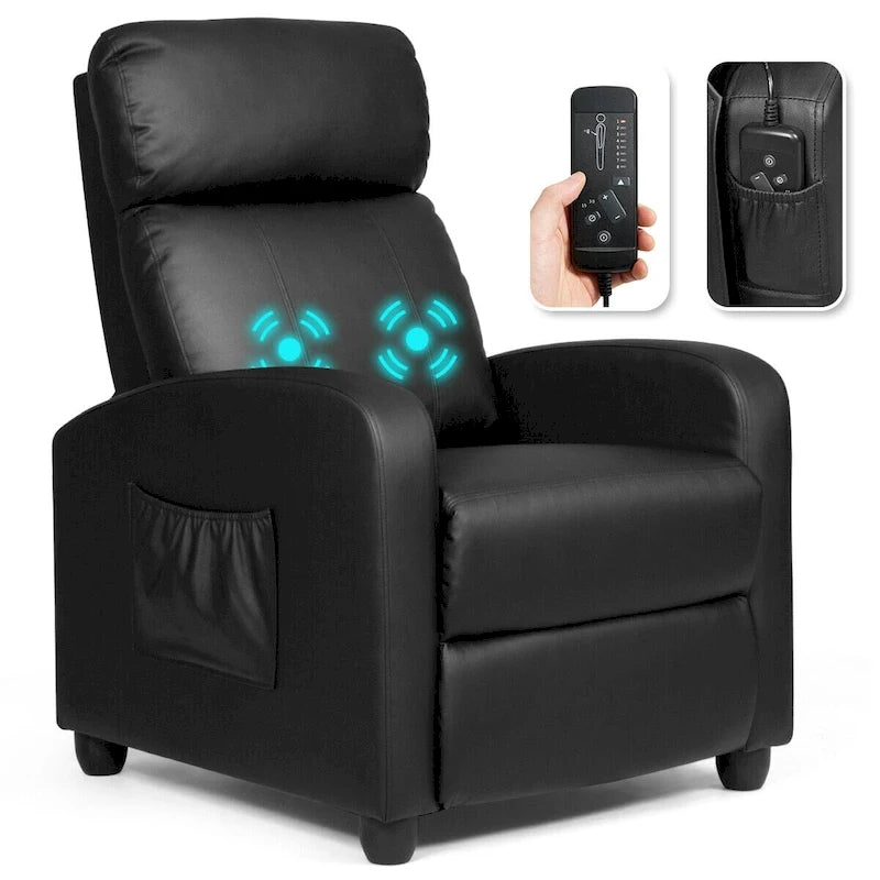 Fauteuil Inclinable de Massage Fauteuil Simple Rembourré avec Repose-pieds