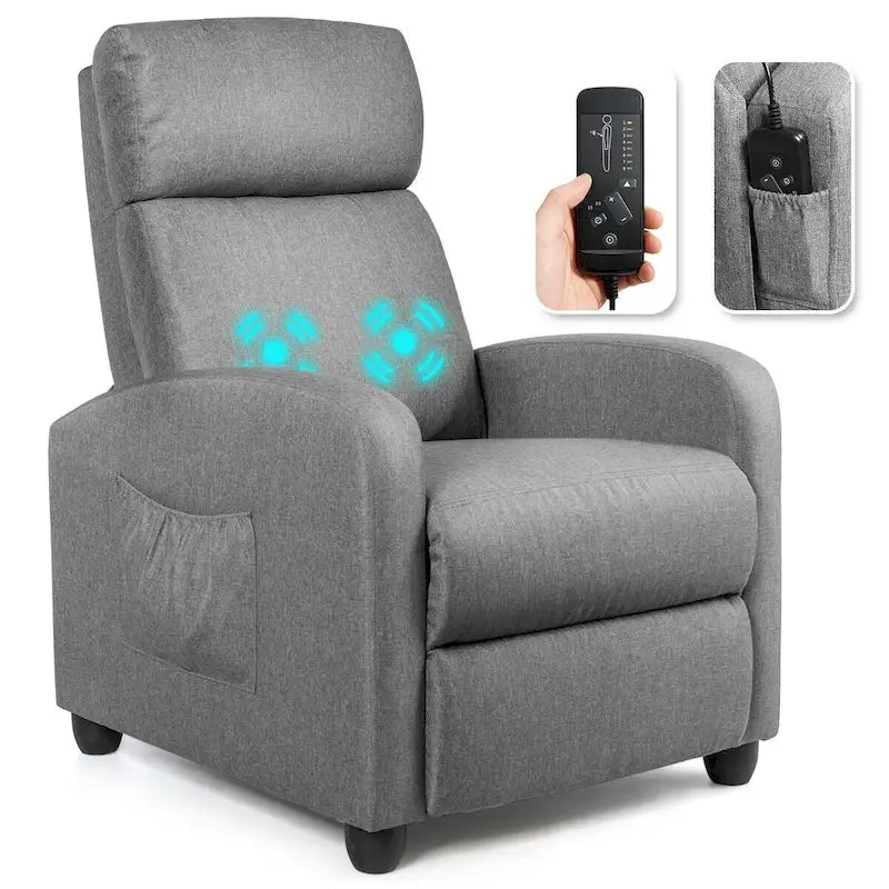 Fauteuil Inclinable de Massage Fauteuil Simple Rembourré avec Repose-pieds