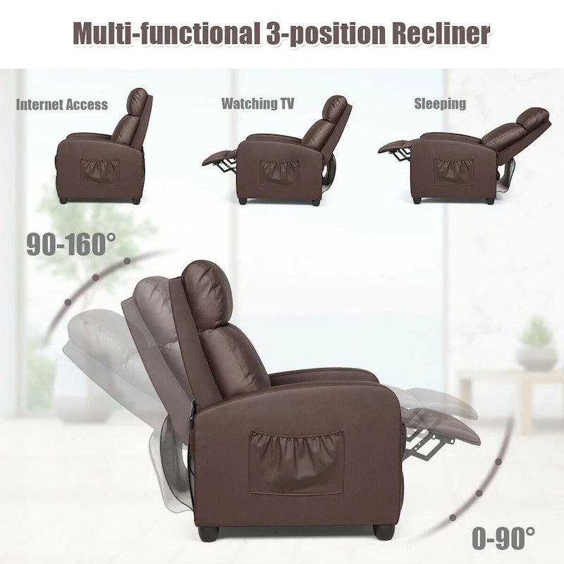 Fauteuil Inclinable de Massage Fauteuil Simple Rembourré avec Repose-pieds