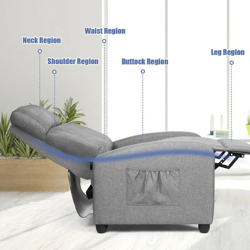 Fauteuil Inclinable de Massage Fauteuil Simple Rembourré avec Repose-pieds