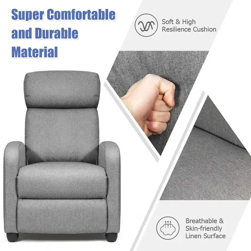 Fauteuil Inclinable de Massage Fauteuil Simple Rembourré avec Repose-pieds