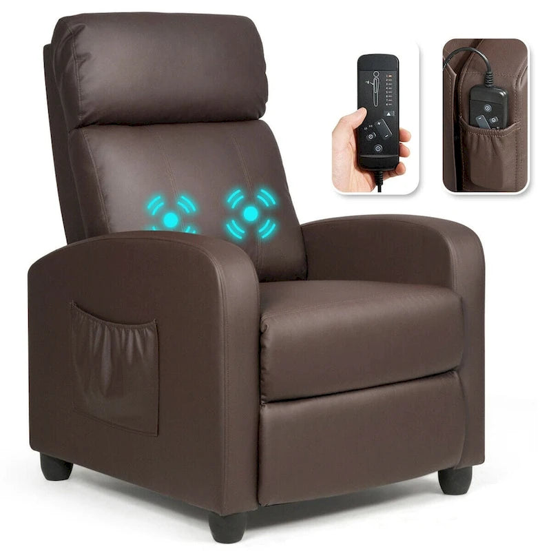 Fauteuil Inclinable de Massage Fauteuil Simple Rembourré avec Repose-pieds