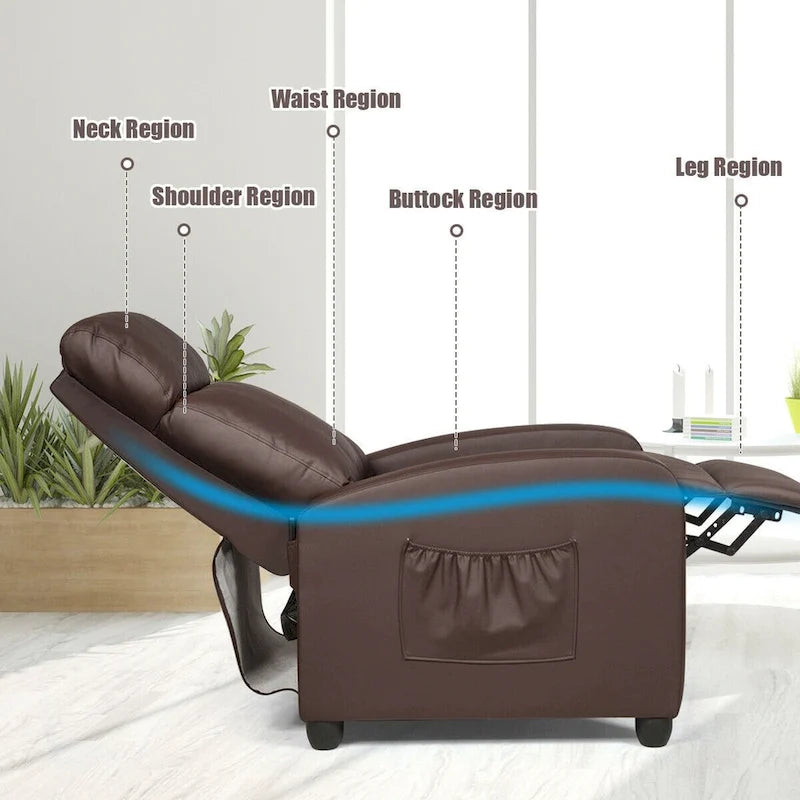 Fauteuil Inclinable de Massage Fauteuil Simple Rembourré avec Repose-pieds
