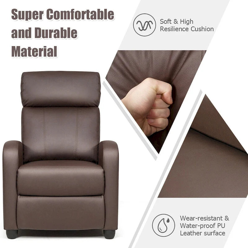 Fauteuil Inclinable de Massage Fauteuil Simple Rembourré avec Repose-pieds