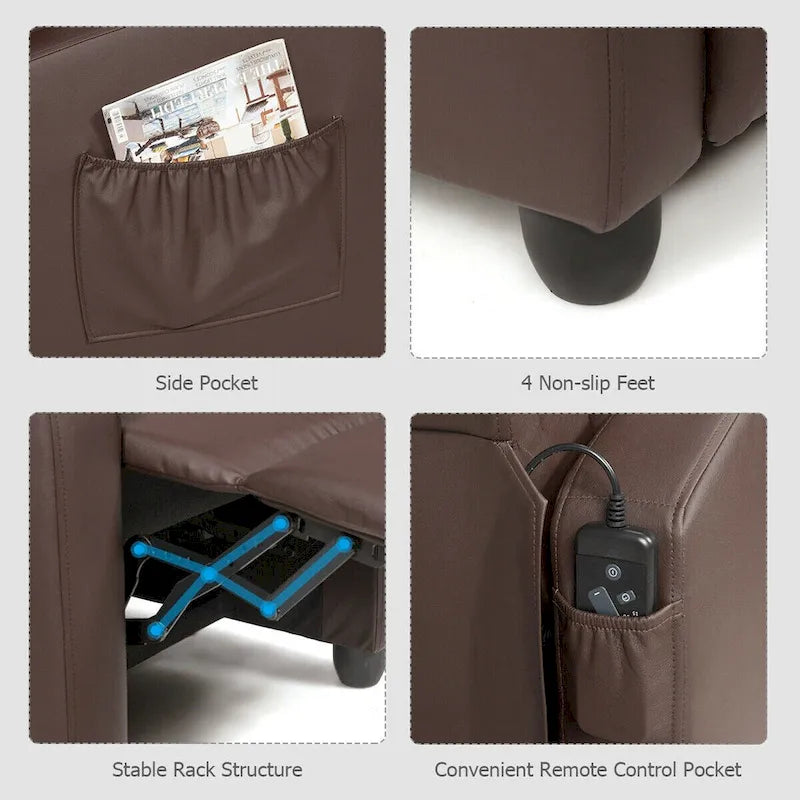 Fauteuil Inclinable de Massage Fauteuil Simple Rembourré avec Repose-pieds