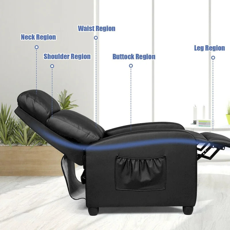 Fauteuil Inclinable de Massage Fauteuil Simple Rembourré avec Repose-pieds