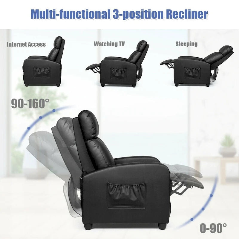 Fauteuil Inclinable de Massage Fauteuil Simple Rembourré avec Repose-pieds