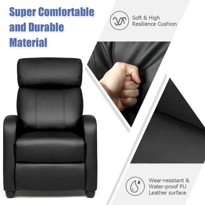 Fauteuil Inclinable de Massage Fauteuil Simple Rembourré avec Repose-pieds