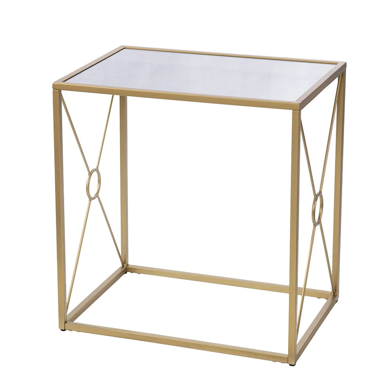Table d'appoint en métal doré, style transitionnel