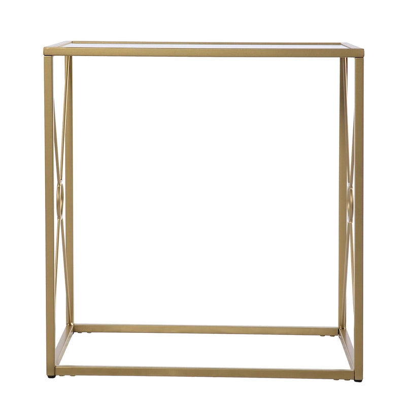 Table d'appoint en métal doré, style transitionnel