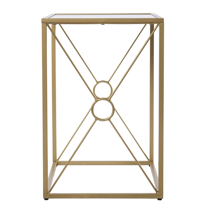 Table d'appoint en métal doré, style transitionnel