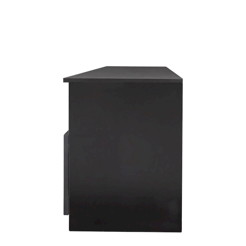 Meuble TV moderne minimaliste noir avec 3 tiroirs de rangement