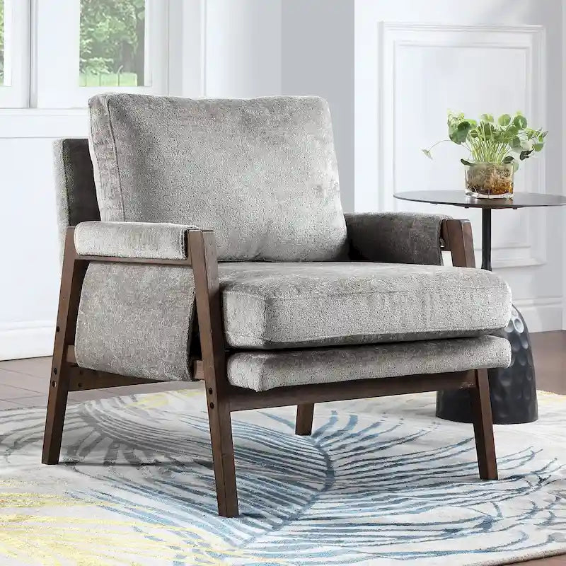 Fauteuil d'appoint décontracté en chenille