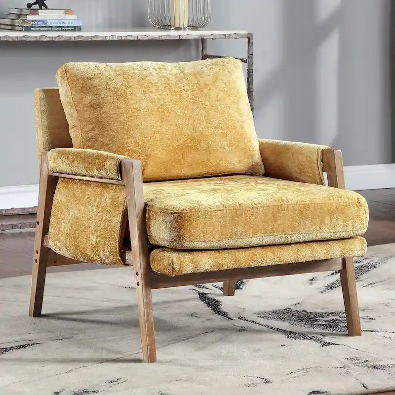 Fauteuil d'appoint décontracté en chenille