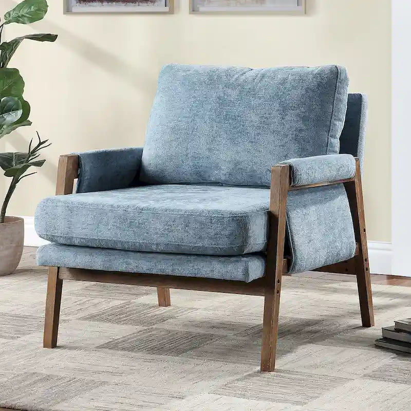 Fauteuil d'appoint décontracté en chenille
