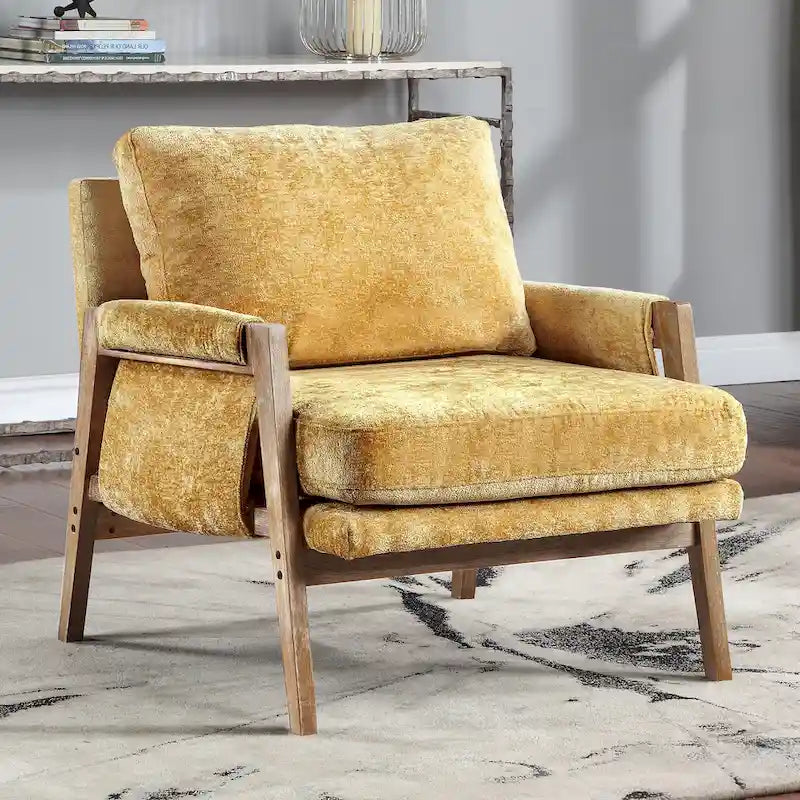 Fauteuil d'appoint décontracté en chenille