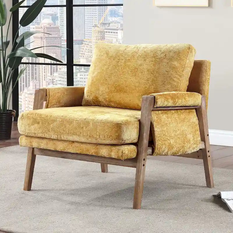 Fauteuil d'appoint décontracté en chenille