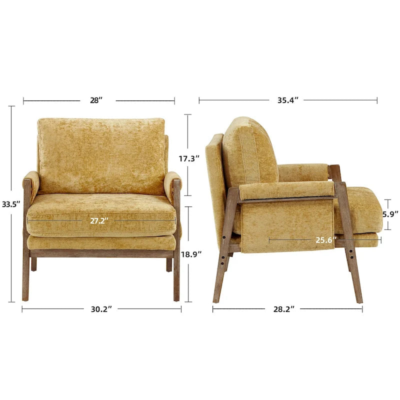 Fauteuil d'appoint décontracté en chenille